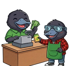 Иллюстрация для отрасли Ритейл и продажи: графический элемент с символикой торговли